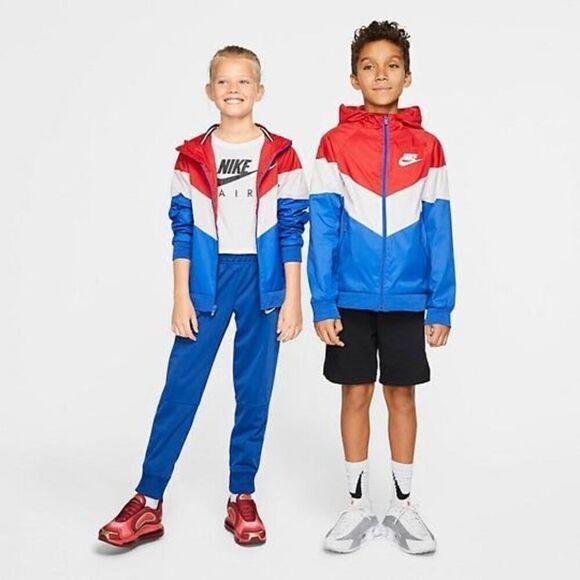 Nike Kids Windrunner Red White Blue Hooded Zip Jacket Small - Picture 11 of 11